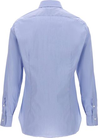 Barba Stretch Cotton Poplin Shirt - Light Blue