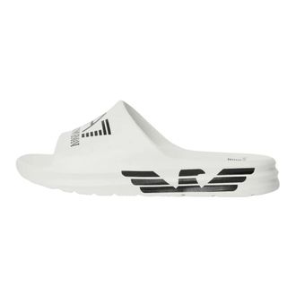 Emporio Armani Sliders, male, White, Size: 12 US Logo Slides