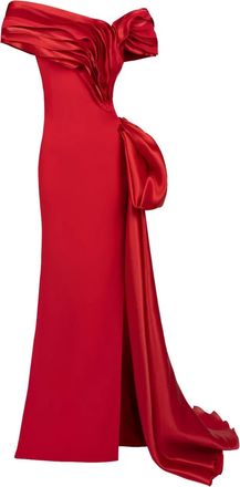 Gaby Charbachy Abito da sera con ruches - Rosso