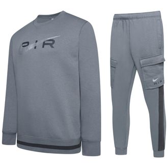 Nike Mens Air Tracksuit Set Grey Cotton - Size X-Large