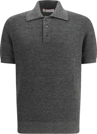 Brunello Cucinelli Polo a coste - Grigio