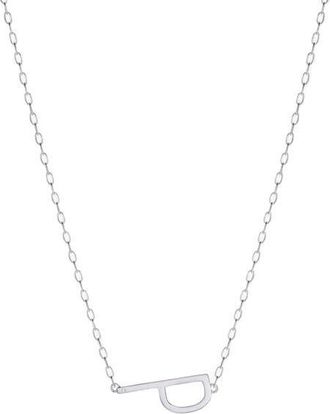 Alex and Ani Silver Elongated Initial Pendant Necklace in Silver - P at Nordstrom