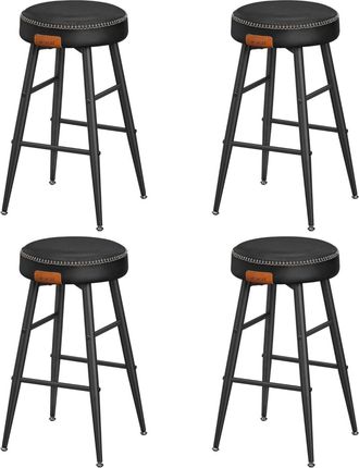 Vasagle 4 taburetes de bar de altura de 63 cm de color negro