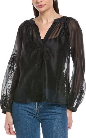 Vince Camuto Half Placket Raglan Blouse