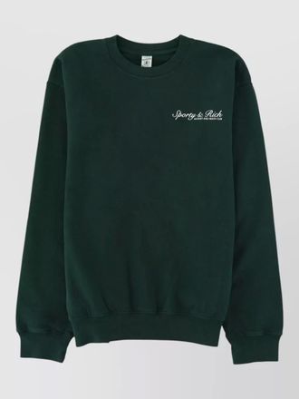 Sporty & Rich crew neck top long sleeves print back