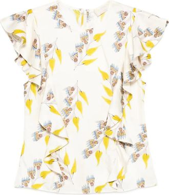Ulla Johnson Botanical ruffled blouse - women - Silk - 10 - Neutrals