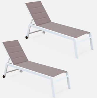 Sweeek Tumbona Multiposici&oacute;n De Textileno Acolchado Y Aluminio, Set De 2