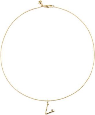Monica Vinader Diamond Initial Pendant Necklace in 18K Gold Vermeil V at Nordstrom