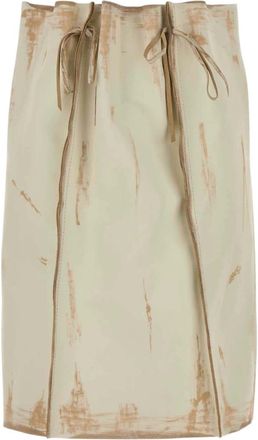 Prada Beige Printed Knee Length Skirt