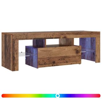 vidaXL Mueble Tv Luces Led Madera Ingenier&iacute;a Envejecida 120x36,5x40 Cm Vidaxl