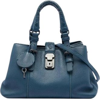 Bottega Veneta Pre-owned Small Roma Satchel - unisex - Vintage Handtas - Blauw - ONE Size - Leer - Vintage