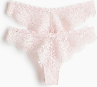 H&M 2er-Pack Brazil Slips - Hellrosa