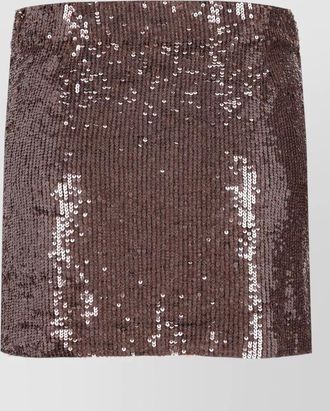Parosh high waisted sequin mini skirt design