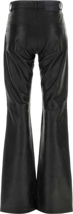 Haikure Womens Back Leather Pant Black Exterior: Lamb Jean