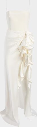 Cinq &agrave; Sept Drina Sleeveless Satin Wrap Gown