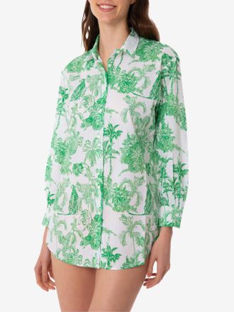 MC2 Saint Barth Woman Cotton Shirt With Toile De Jouy Print