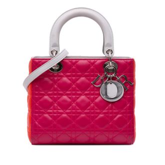 Dior Pre-owned Dior Medium Tricolor Lambskin Cannage Lady Dior 16-BO-0125