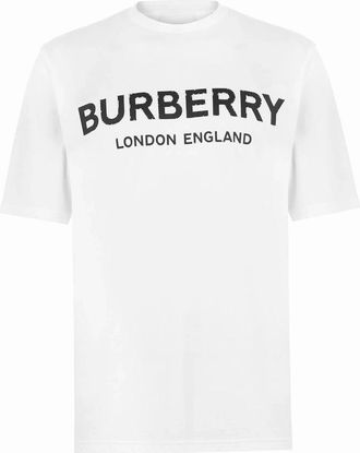 Burberry Mens Burberry London Logo T Shirt White - Size: 36