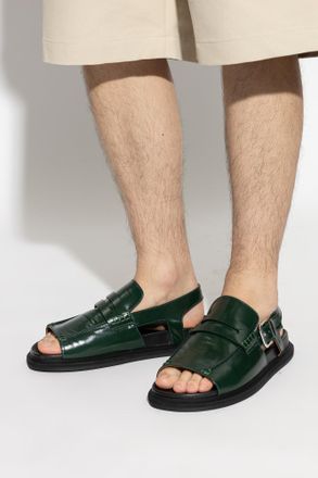 Marni Leather Sandals, Mens, Green