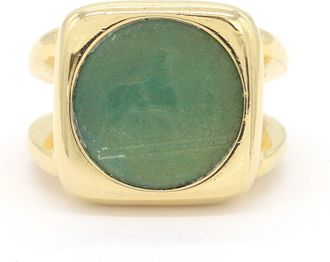 Herm&egrave;s Green Metal Band Ring (Pre-Owned)