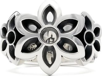 Good Art Hlywd flower-embellished sterling silver ring - men - Sterling Silver - 9