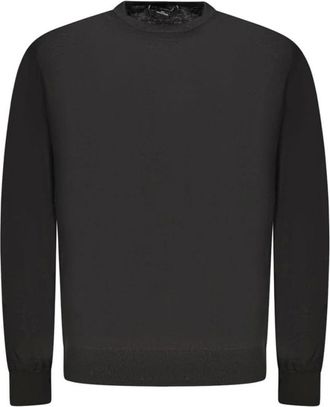 Guess Truien & Vesten, Heren, Zwart, L, Wol, Zwarte wollen trui met ronde hals