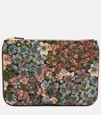 Valentino Garavani VLogo floral jacquard pouch
