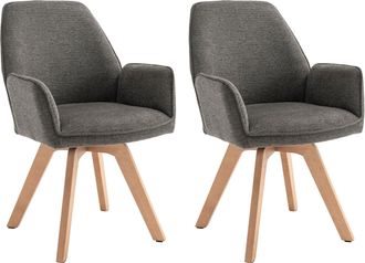 Byliving Esszimmerstuhl »Tony« (Set) 2 Stk.mit Massivholzgestell eichefarbig, 360 Grad drehbar, hoher Sitzkomfort