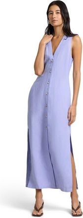 Onia Air Linen Button Down Maxi in Periwinkle at Nordstrom, Size X-Small
