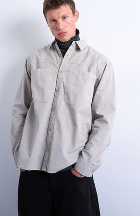 Topman Regular Fit Ripstop Overshirt in Washed Stone at Nordstrom Rack, Size X-Large
