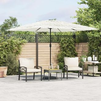 Berkfield Home Garden Parasol with Steel Pole White 290x290x238 cm | Size: 290 x 290 x 238 cm