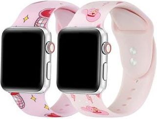 Posh Tech Set of 2 Printed Silicone Apple Watch Watchbands in Pink at Nordstrom Rack