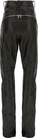 Rick Owens Womens Black Leather Pants