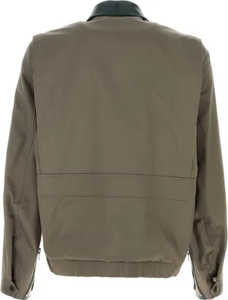sacai Mens Mud Cotton Jacket Gray Giubbini