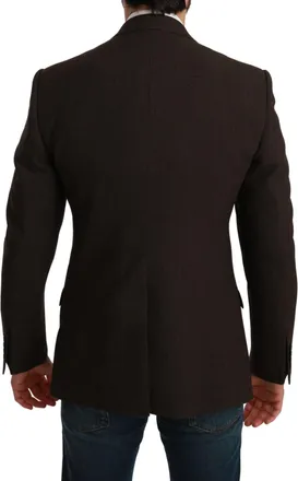 Dolce & Gabbana Mens Brown Slim Fit Coat Jacket Martini Blazer Virgin Wool Clothing