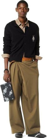 MCM Wristlet Standing Pouch w/ Chain Strap in Rabot Visetos in Black at Nordstrom