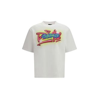 Dsquared2 White Cotton Mens T-Shirt