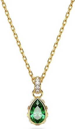 Swarovski Chroma Pear Cut Pendant Necklace in Green at Nordstrom