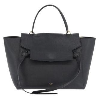 Celine Belt Bag Textured Leather Black Leather Handbag (Pre-Owned)