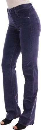 Ermanno Scervino Womens Purple Corduroy Stretch Bootcut Pants Cotton