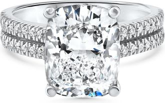 Pompeii3 Certified 5.84Ct Cushion Cut Diamond Engagement 14k White Gold Lab Grown
