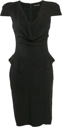 Alexander McQueen cowl-neck peplum dress - Black