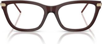 Emporio Armani 52mm Cat Eye Optical Glasses in 0Pal Bordeaux /Demo Lens at Nordstrom