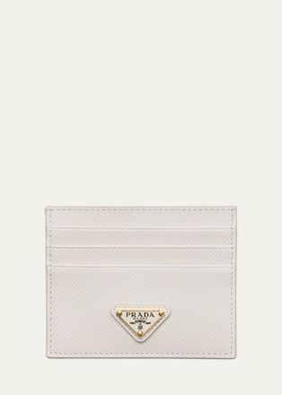 Prada Triangle Logo Leather Card Case