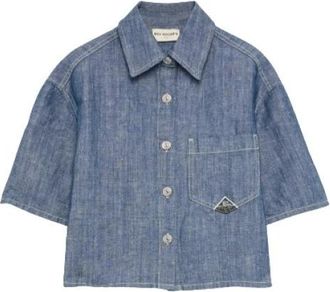 Roy Rogers Short Sleeve Chambray Shirt - Dames - Spijkeroverhemden - Blauw - XS - Katoen - Overhemden