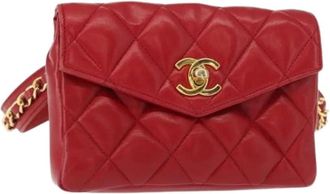 Chanel Pre-owned Belt Bags, female, Red, Size: ONE SIZE Pre-owned Vintage Leather Belt Bag