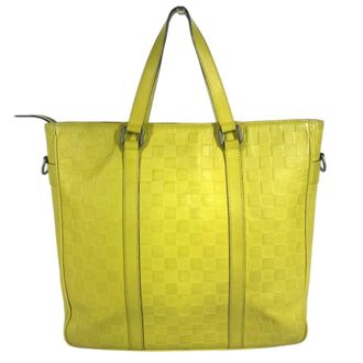 Louis Vuitton Yellow Damier Infini Leather Shoulder Bag Tote Bag (Pre-Owned)