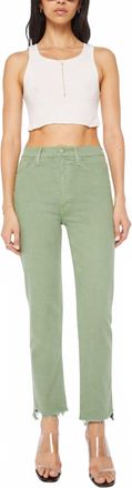 Mother High Waisted Rider Ankle Step Fray Jeans In Mistletoe