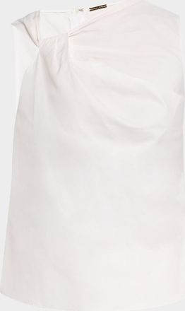 Adam Lippes Feyda Twisted Compact Cotton Poplin Top