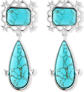 Petit Moments Viva Drop Earrings in Silver/Turquoise at Nordstrom